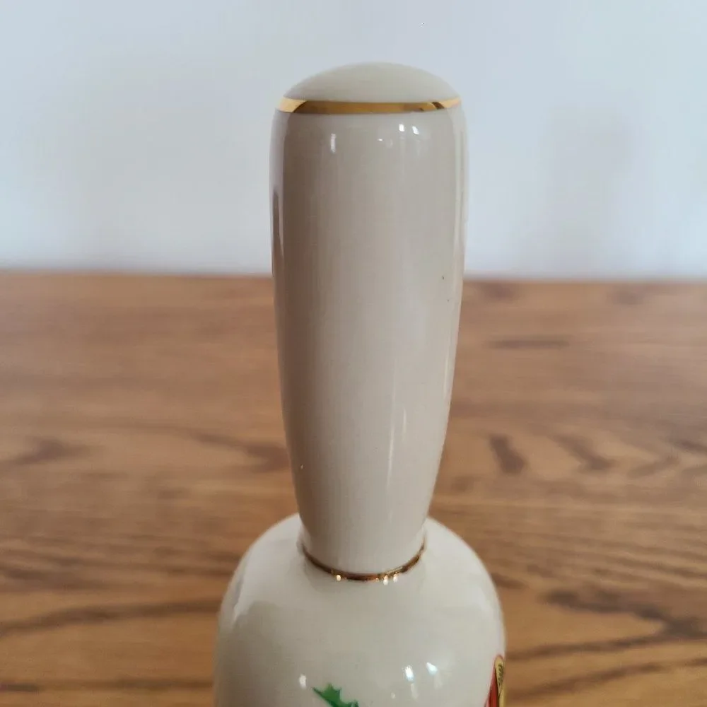 Vintage 1974 and 1975 Porcelain Ceramic Christmas Holiday Hand Dinner Bells